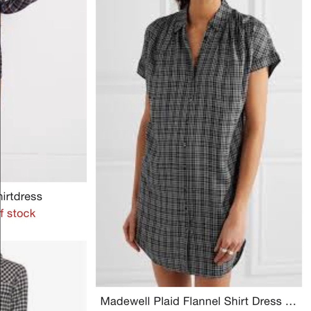 MADEWELL PLAID SHIRT DRESS SIZE M